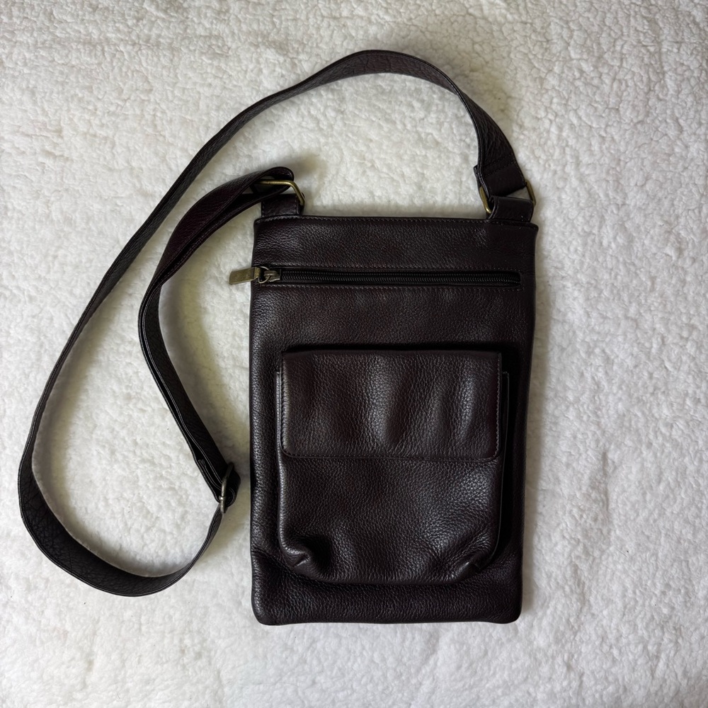 The Territory Ahead Brown Leather Crossbody Bag‎ Unisex Travel Organizer